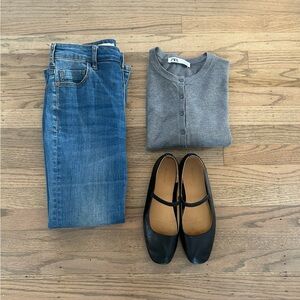 Zara Gray Cardigan Sweater